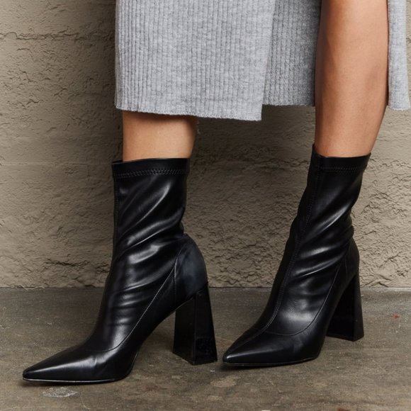 Weeboo Stacy Block Heel Sock Boots - Picture 2 of 4